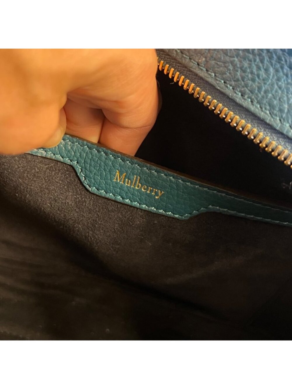 NWOT Mulberry Green Classic Grain Leather Small Zipped Bayswater Tote Bag - Picture 14 of 15